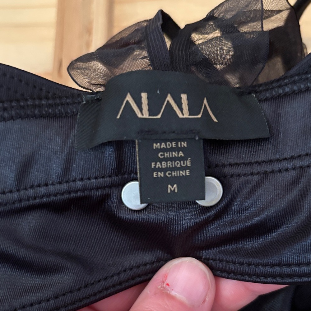 Alala Black Faux Leather Sports Bra - Picture 5 of 5